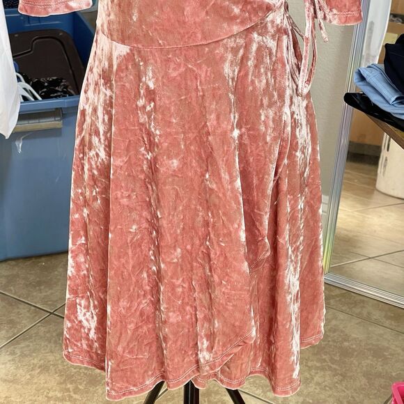 Miami Wrap Dress Small Off Shoulder Velvet Romantic Y2K 90s Festival Party - Picture 10 of 15